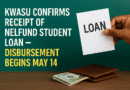 Student receiving a financial aid document.