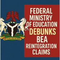 Federal Ministry of Education debunks BEA reintegration claims – official press statement graphic with Nigerian coat of arms